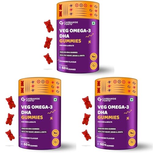 Carbamide Forte Veg Omega 3 250mg - Gummies for Men, Women & Kids with Veg DHA | No Fish oil Used - 60 Veg Gummies (Pack of 3) (B0DDTTZSXS) Amazon Price History, Amazon Price Tracker
