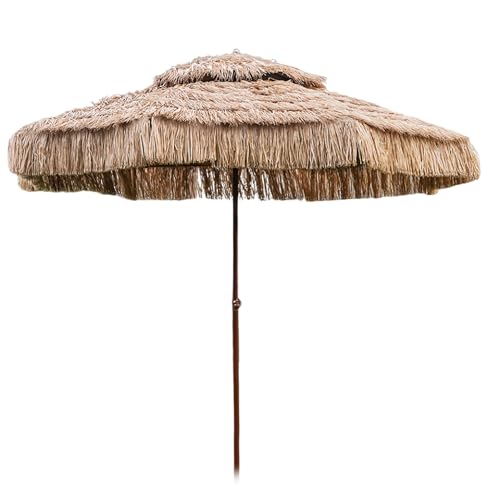 Sombrilla de playa 8 pies con protección UV y diseño hawaiano para jardín