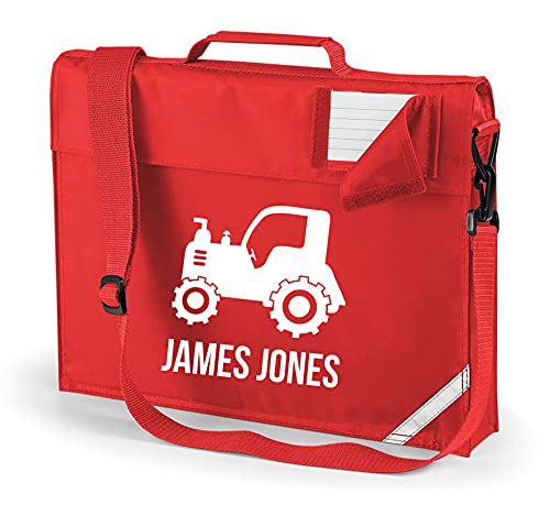 Sac à main personnalisable Edward Sinclair rouge, le cadeau de rentrée des classes personnalisé
