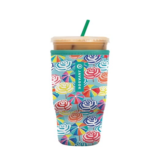 Sok It JavaSok Iced Coffee & Cold Soda Insulated Neoprene Cup Sleeve (Sicilian Sunsets, Large: 30-32oz)