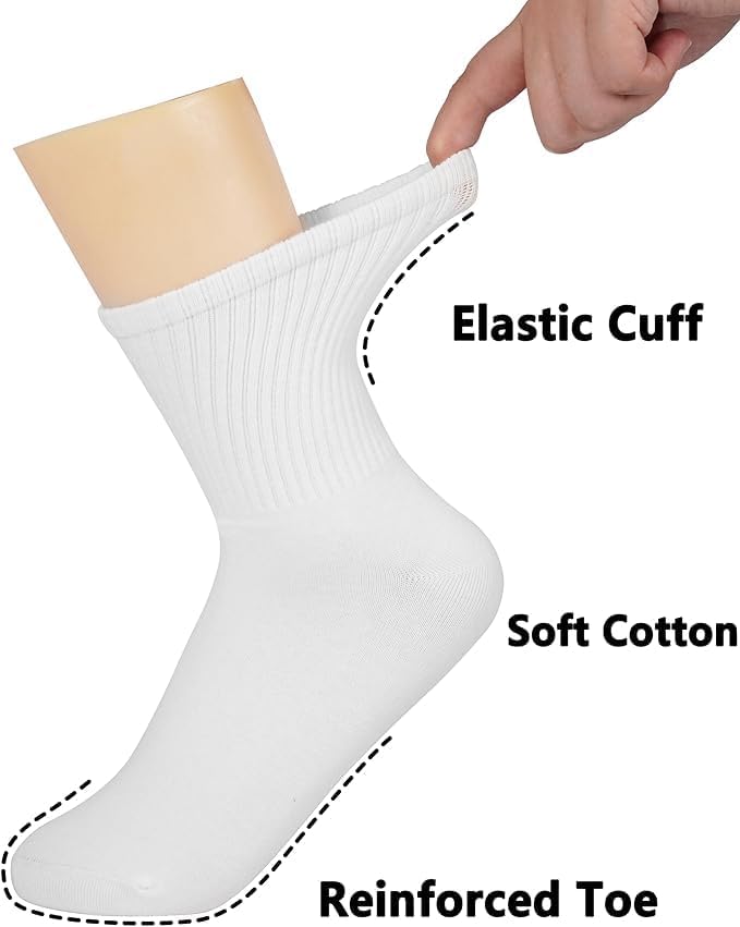 Women’s Ankle Socks – Cotton Blend Material Soft & Breathable | Comfortable Toe Seam | Athletic & Everyday Wear White & Black | Pack of 24
