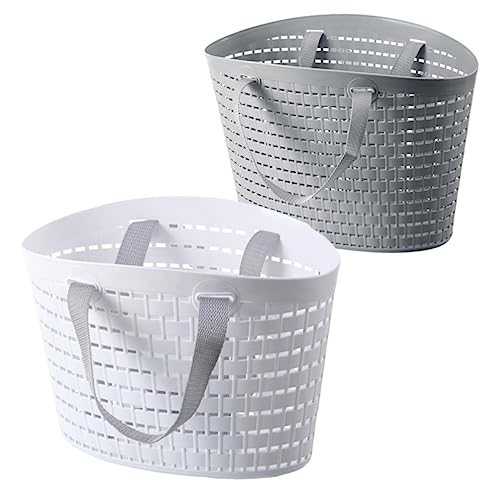 Outanaya Portable Plastic Laundry Basket with Handles 11.22X8.26X6.49In Ventilated Hollow Design Storage Organizer for Bathroom Bedroom Dorm Shower Sundries by Outanaya - Used condition - US$17.95