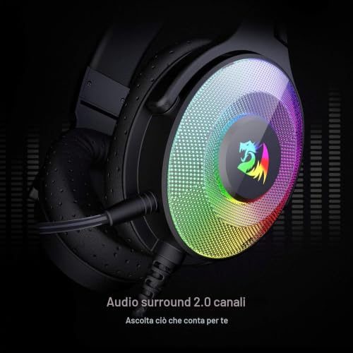 H350 RGB Cuffie Gioco Cablato 50mm Microfono Staccabile - Cuffia gaming - Immagine 3