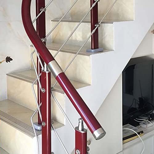 6pcs Endkappe für handlauf 50mm aus Edelstahl, Deckel am Ende der Treppengeländer, runde Endkappen für handlauf holz, abdeckung des handlaufs, Montageschrauben im Lieferumfang enthalten