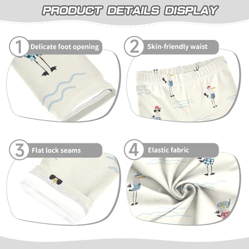 Cute Seagulls Girls Leggings,Workout Leggings for Girls Toddler Athletic Legging Size for 3-10T3