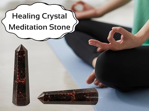 Image of Crystal Heaven Certified Garnet Crystal Tower Obelisk Point For Chakra, Healing And Balancing - Aaa Grade Original Certified Gemstone Agate For Reiki Meditation Yoga Spiritual (2-3 Inches)