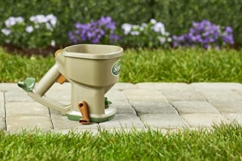 Scotts Whirl Hand Held Spreader - Great for Small Areas - Spreads Grass Seed, Fertilizer, Ice melt - Portable & Easy to Use - 5