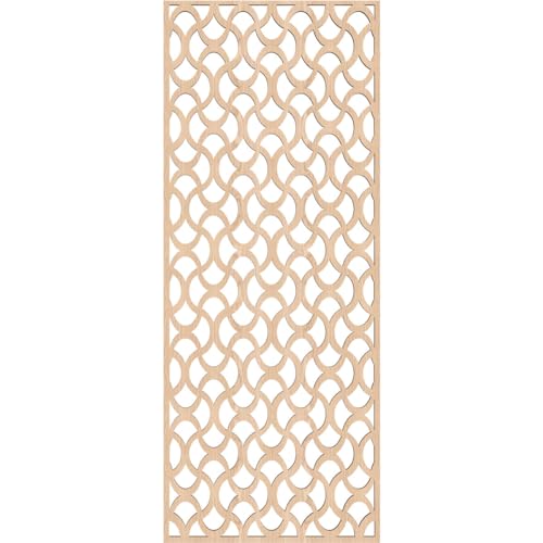 Image of 15 3 /8 inchW x 39 3 /8 inchH x 3 /8 inchT Resort Decorative Fretwork Wood Wall Panels, Red Oak