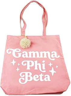 Sorority Shop Gamma Phi Beta Retro Pom Pom Tote Bag