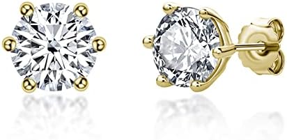 2-4ct Moissanite Stud Earrings, D Color VVS1 Lab Created Diamond 925 Sterling Silver Earrings for Women with GRA Certificate