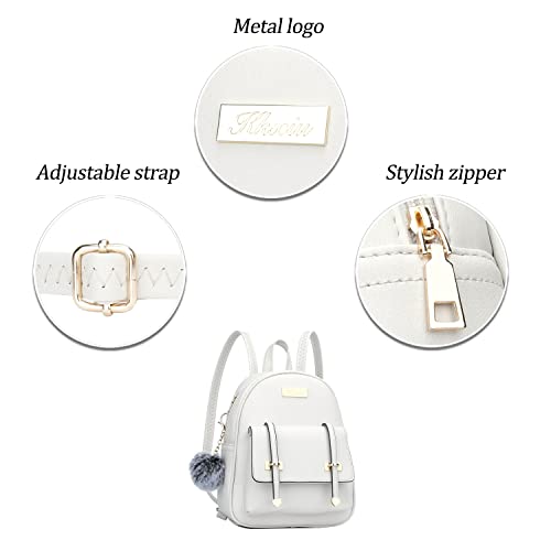 Kkxiu Women Small Backpack Purse Convertible Leather Mini Daypacks Crossbody Shoulder Bag (White) #TOP1