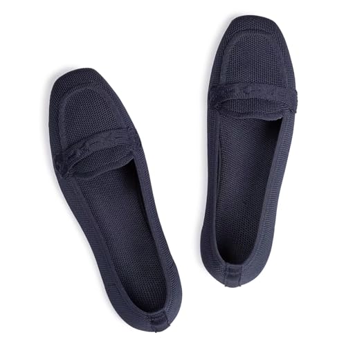 Image of Frank Mully Women's Loafer Flats Square Toe Comfortable Office Work Shoes, Cute Penny Loafer Slip On Walking Driving Shoes