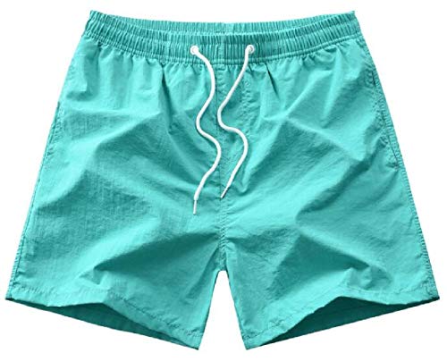 Bermuda de praia masculina SHOWNO com cordão de secagem rápida, ajuste solto, cor lisa, short de ban
