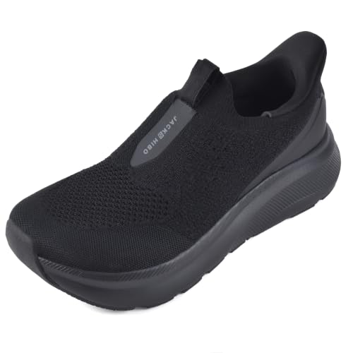 Image of JACKSHIBO Men's Wide Toe Box Slip in Free up Hands Orthopedic Walking Shoes | Slip On Arch Support Casual Sneakers, Zero Drop Cushion Sole, Metatarsal Pads