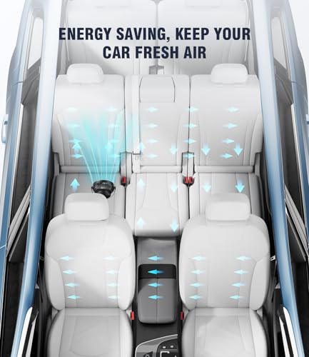 Image of LEMOISTAR Battery Operated USB Car Fan, Electric Cooling Fan, 4 Speed,360 Degree Rotatable Backseat,5V Cooling Air Small Personal for Car, Rear Seat Passenger Dog
