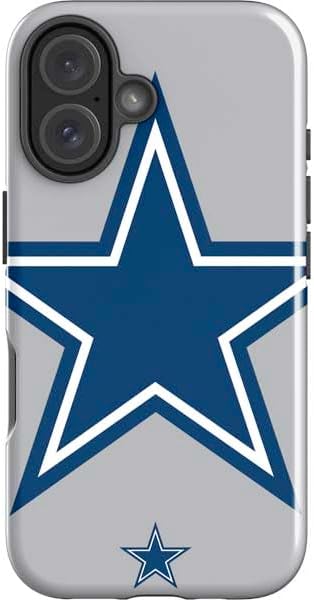 Skinit Impact Phone Case Compatible with iPhone 16 Plus - Officially Licensed NFL Dallas Cowboys Black & White Design