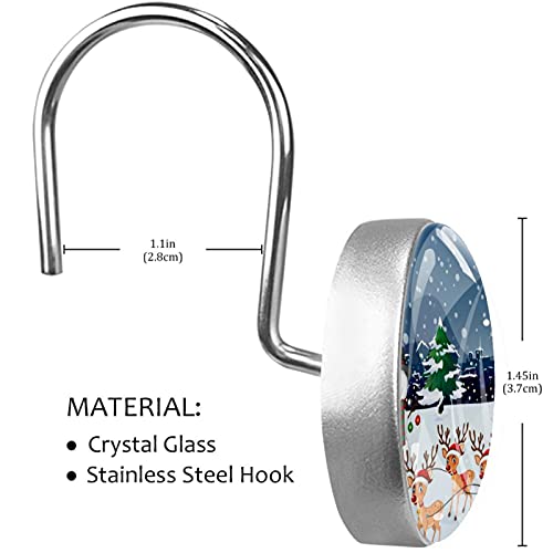 Crochets pour rideau de douche acier inoxydable Noël salle de bain pack 12 - 4