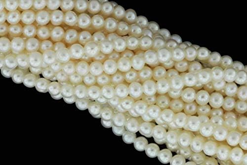 White Freshwater Pearl 3mm Smooth Rounds 16" Bead Strand