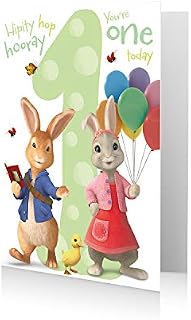 Danilo Promotions Ltd Peter Rabbit Official Age 1 Birthday Card Multi Colour , PE033