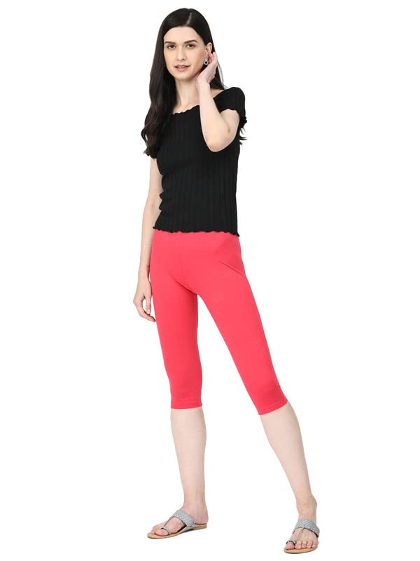 Image of Robinbosky Premium Stretchable Cotton Capri Legging for Women | Suitable for Formal wear & Casual wear | High-End Elastic Makes. The Leggings Squat Proof and Durable for Travel, Yoga, & Workout.