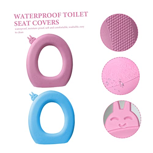 Cabilock 2 Stücke Toilettenmatte Reisesitzkissen Toilettensitzkissen Tragbares Sitzkissen Fuzzy Toilettensitzbezug Reise Toilettensitzbezüge Toilettenwärmer Eva Toilettensitzkissen – Bild 3