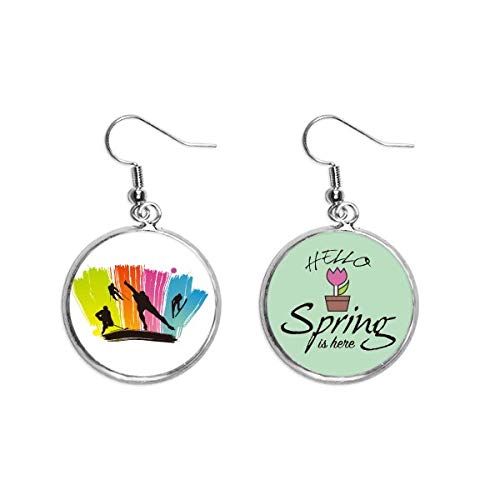 Pendientes de esquís ligeros antialérgicos con ilustración graffiti decorativo