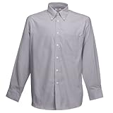 Peso: 130-135g/m². Fruit of The Loom - Camisa de Manga Larga Modelo Oxford para Hombre Caballero - Fiesta/Trabajo/Eventos