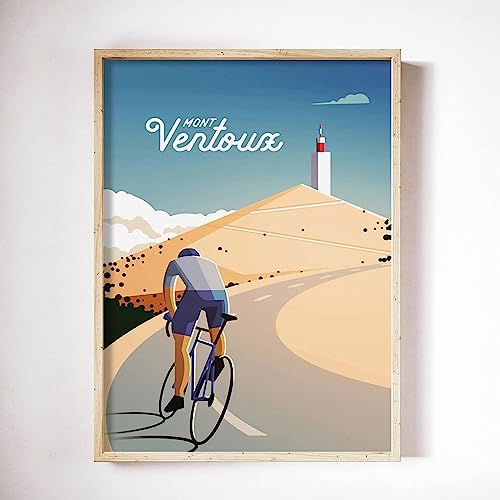 LVTFCO Mont Ventoux Cyclisme Affiches Et Impressions Vintage Wall Art Vélo Sport Toile Peinture Illustration Photos Moderne Décoration 40x60cmx1 sans Cadre
