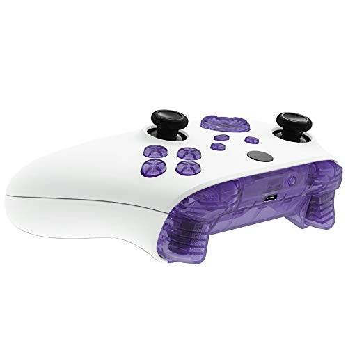 Image of eXtremeRate Replacement Buttons for Xbox Series X & S Controller, Clear Atomic Purple Custom Accessories Bumpers Trigers Dpad ABXY Start Back Sync Share Keys Parts for Xbox Core Wireless Controller