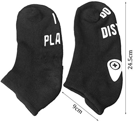nuosen 3 Pairs Funny Ankle Socks,Do Not Disturb, I'm Gaming Men Novelty Socks Casual Cotton Non Slip Gag Gift for Game Lover, Black, 3 Pairs