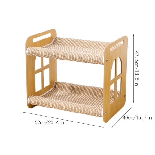 Lit hamac pour chat avec tapis en sisal respirant à 2 niveaux pour salon