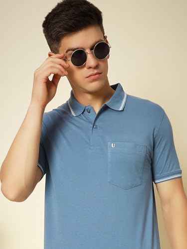 Image of UNIBERRY Men's Cotton Half Sleeves Solid Polo Neck T-shirt-MT4-BG 4XL