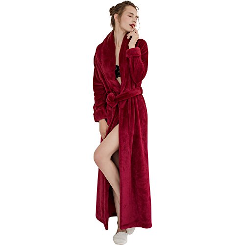 7 VEILS Womens and Mens Plush Ultra Long Robe Floor Length Bathrobes Full Length Gown Loungewear2