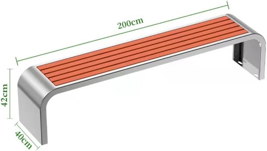Outdoor Benches Round Corner Park Chair Stainless Steel Outdoor Bench with Multiple Sizes to Choose from Garden Bench(XL)
