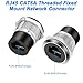 XMSJSIY RJ45 CAT6A Panel Mount Adapter Threaded Fixed Mount Coupler Ethernet Female-to-Female Coupler Pass-Through Connector Cat6A/CAT6/CAT5E 8P8C Network Socket LAN