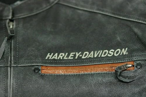 Men’s Retro H-D Harley Vintage Motorcycle Leather Jacket, Classic Biker Wear Cafe Racer Leather Jacket for Men4
