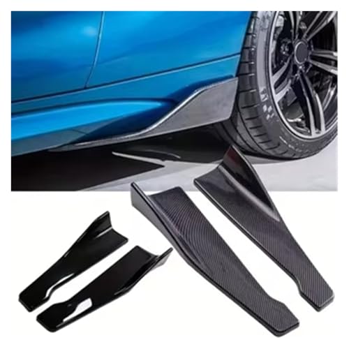 Faldón lateral universal de carbono negro para coches sedán y hatchback 3