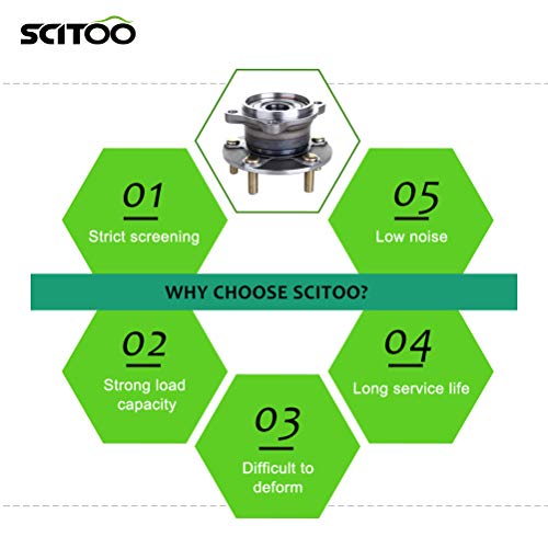 Scitoo Rear Wheel Bearing Assembly Hub 512291 Fit For 2004 2005 2006 2007 2008 Mitsubishi Endeavor Awd 5 Lugs W/Abs Axle Hub Bearing Assembly Kit #TOP5