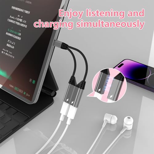 Câble de chargement iPhone avec répartiteur audio HiFi et micro pour iPhone 14 Pro