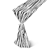 Zebra Grain Summer Chiffon Table Runners Soft with Ribbon Animal Print Pretty Romantic Table Decorat