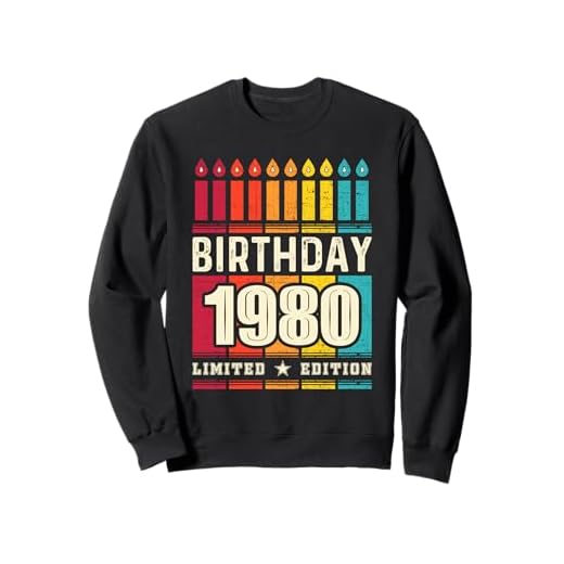 Camiseta vintage de 1980 para mujer, edición limitada, cumpleaños de 1980 Sudadera