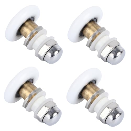 PRETYZOOM 4個 シャワードア用ガラススライドドアローラー 耐錆軸偏心プーリー 高耐荷重 静音滑り浴室引き戸パーツ