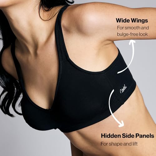 Image of NYKD NYB105 Wirefree Cotton No Sweat Breast Seperating Non-Padded Full Coverage Bra for Women (Available in Plus Size)