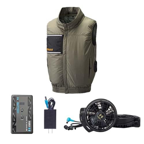 [�A�^�b�N�x�[�X] �󒲃E�F�A �`�^���x�X�g��24V�o�b�e���[�ƂȂȂ߃t�@���Z�b�g 8700+RD9691NJ+RD9610PH S�`7L �T���G�X �󒲕��_�� �傫���T�C�Y(�x�[�W�� 5L)
