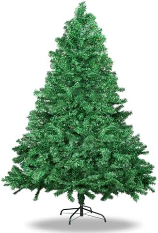 6/7.5ft Artificial Full Christmas Pine Tree - 1000/1490 Branch Tips, Foldable