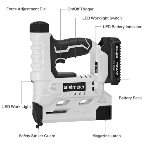 20V Brad Nailer Cordless, 18 Gauge 2 in 1 Nail Gun Battery Powered, 2.0Ah Electric Staple Gun for Upholstery and Carpentry, Include Battery, Charger, Staples, and Nails