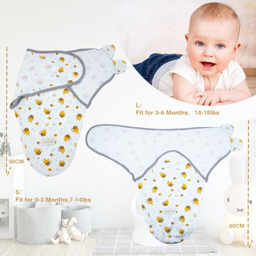 Image of Miracle Baby Swaddle Sack, 3-Pack 100% Cotton Sleep Swaddles Wrap Blankets for Newborns & Infants, Soft & Adjustable