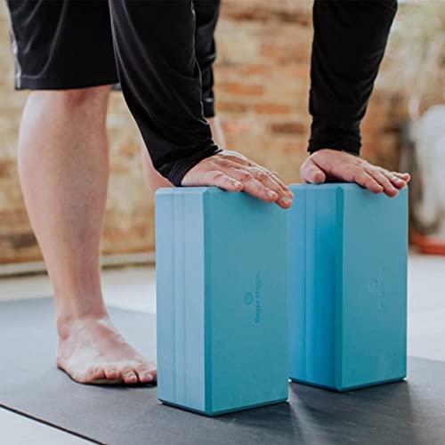 Hugger Mugger 5 In. Big Foam Yoga Block - Blue - Extra Large Size, Dense Foam, Reliable Support, Beveled Edges For Comfort, Great If You're Taller Or Less Flexible #TOP6