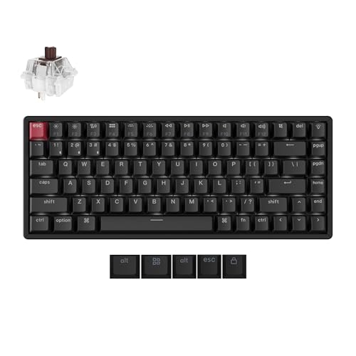 Image of Keychron K2 75% Layout QMK Wireless and Wired Options Mechanical Keyboard Super Brown Switch, White Backlight Aluminum Frame with Shine-Through Double-Shot PBT Keycaps for Mac Windows-Version 3