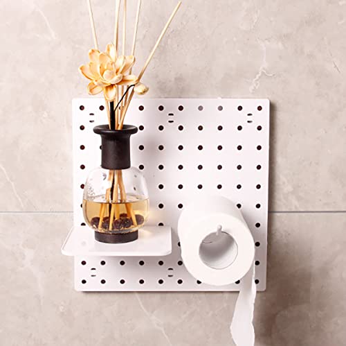 Foraineam 4 Pieces Pegboard Wall Organizer, Wall Mount Display Pegboard Wall Panel Kits, 2 Installation Methods Pegboard Organizer Board, Small Peg Board For Craft Room Garage Kitchen Bathroom Office #TOP6